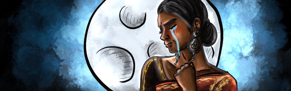 Show the moon princess crying 