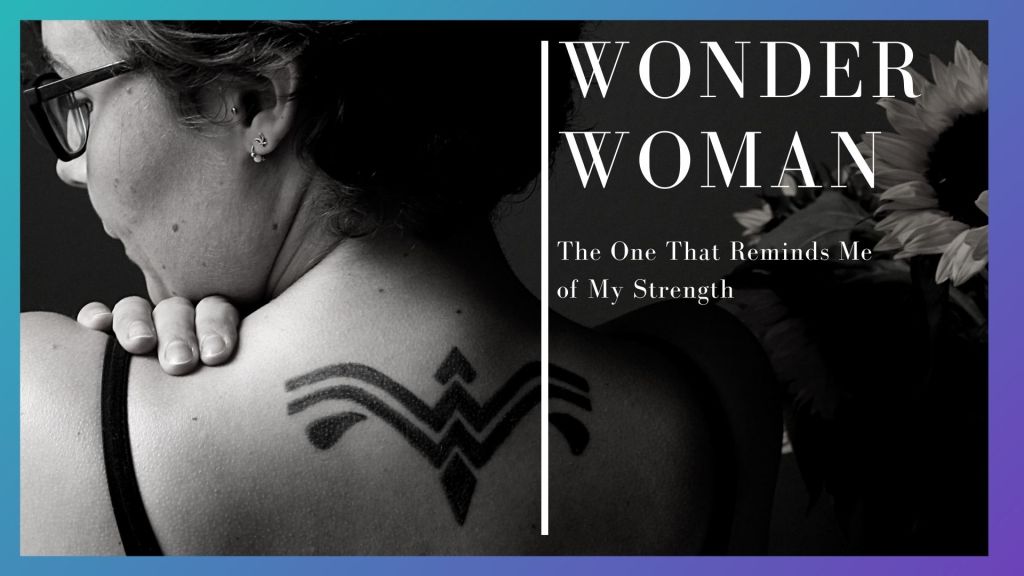 Inked Woman with a Wonder Woman tattoo